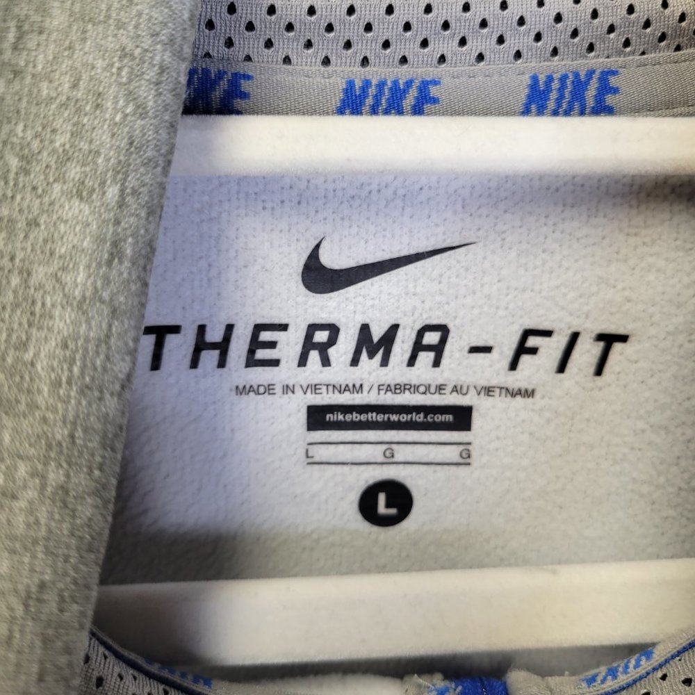 Nike Therma Fit Men's Large Pullover 1/2 Zip Gray Blue - Picture 5 of 6
